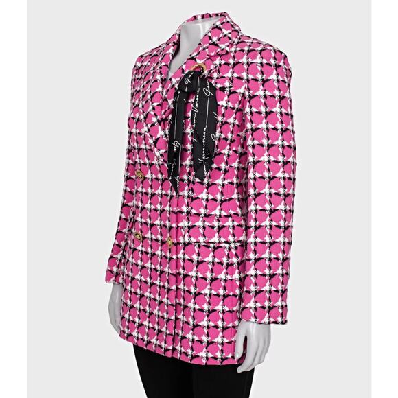 Versace Pink Cotton Blend Fitted  Gold Buttons Jacket Sz.38/XS - Picture 2 of 4